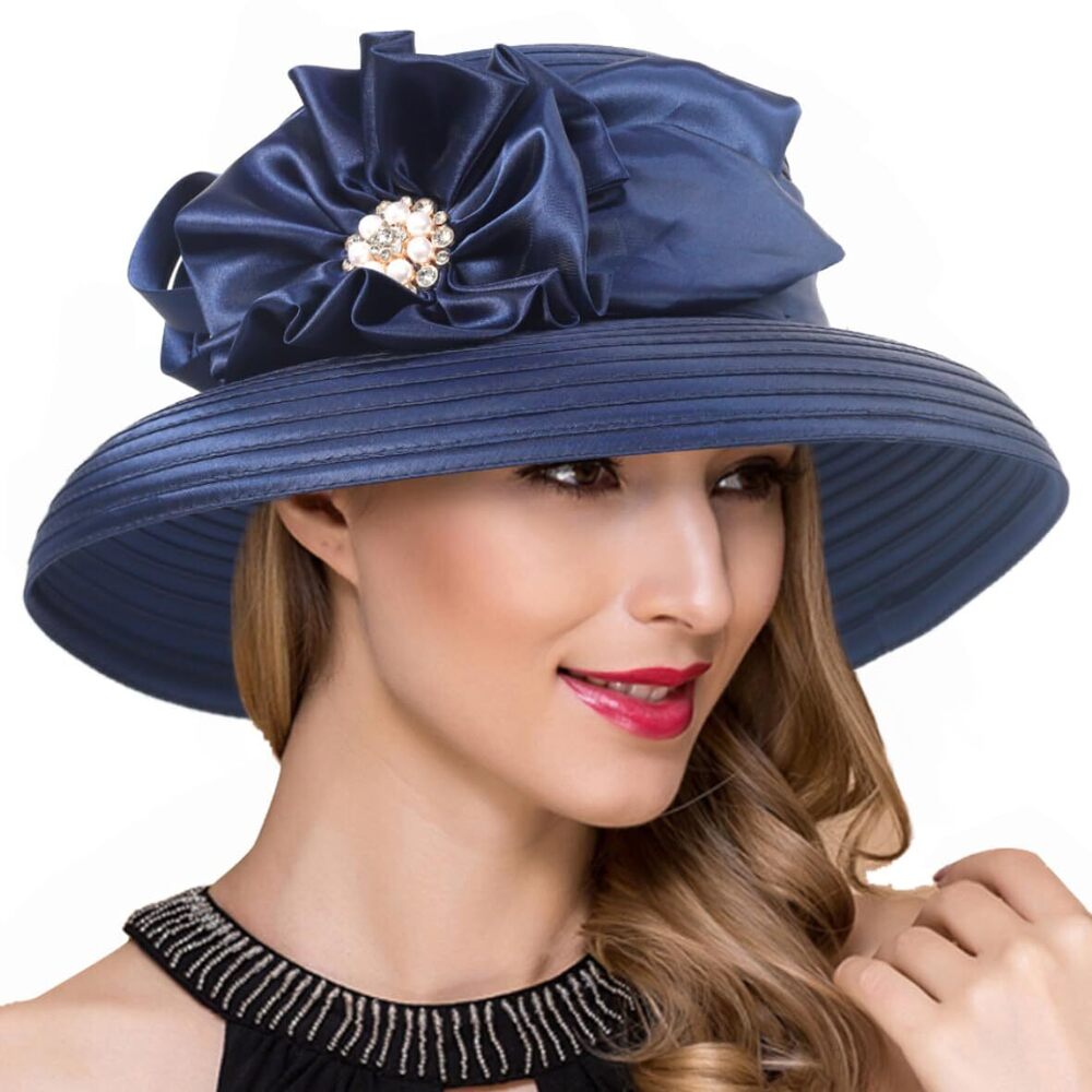 9165 Lady Church Derby Dress Cloche Hat Fascinator Floral Tea Party Wedding